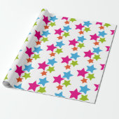 Umschlagpapier - Mehrfarbige Stars Geschenkpapier (Ungerollt)