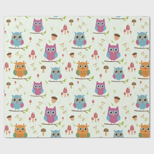 Umschlagpapier - Merry Owls Geschenkpapier (Flach)
