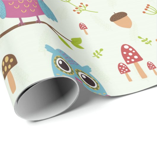 Umschlagpapier - Merry Owls Geschenkpapier (Rolleneckpunkt)