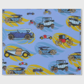 Umschlagpapier mit antiken Autos (GRAND VATER) Geschenkpapier (Flach)