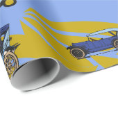 Umschlagpapier mit antiken Autos (GRAND VATER) Geschenkpapier (Rolleneckpunkt)