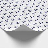 Umschlagpapier mit blauem Ankerdesign Geschenkpapier (Ecke)