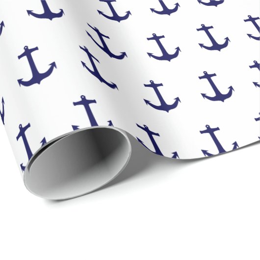 Umschlagpapier mit blauem Ankerdesign Geschenkpapier (Rolleneckpunkt)