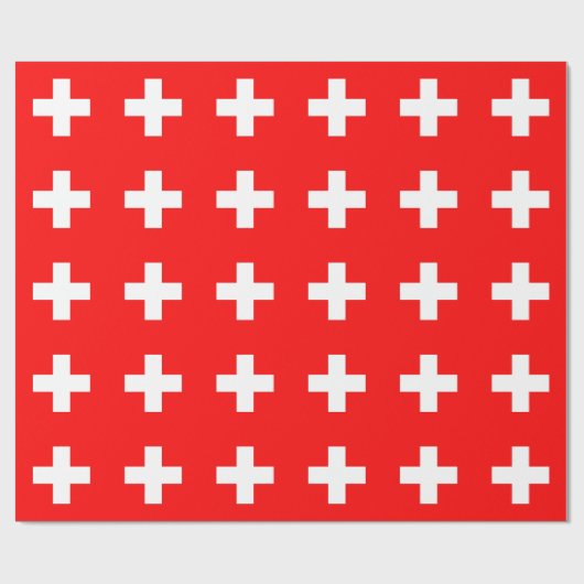 Umschlagpapier mit der Flagge der Schweiz Geschenkpapier (Flach)