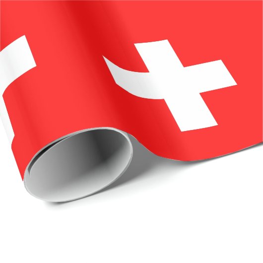 Umschlagpapier mit der Flagge der Schweiz Geschenkpapier (Rolleneckpunkt)
