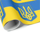 Umschlagpapier mit der Flagge der Ukraine Geschenkpapier (Rolleneckpunkt)