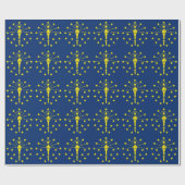 Umschlagpapier mit der Flagge Indianas Geschenkpapier (Flach)