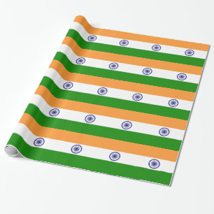 Umschlagpapier mit der Flagge Indiens Geschenkpapier