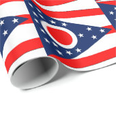 Umschlagpapier mit der Flagge Ohio Geschenkpapier (Rolleneckpunkt)