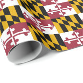 Umschlagpapier mit der Flagge von Maryland Geschenkpapier (Rolleneckpunkt)