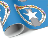 Umschlagpapier mit der Flagge von Nord-Mariana Geschenkpapier (Rolleneckpunkt)