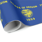 Umschlagpapier mit der Flagge von Oregon Geschenkpapier (Rolleneckpunkt)