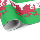 Umschlagpapier mit der Flagge von Wales, Vereinigt Geschenkpapier (Rolleneckpunkt)