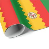 Umschlagpapier mit Fahne von Los Angeles Geschenkpapier (Rolleneckpunkt)