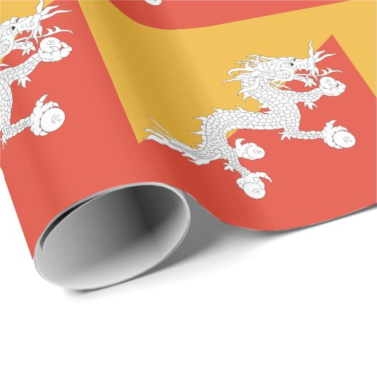 Umschlagpapier mit Flagge Bhutans Geschenkpapier (Rolleneckpunkt)