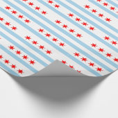Umschlagpapier mit Flagge von Chicago Geschenkpapier (Ecke)