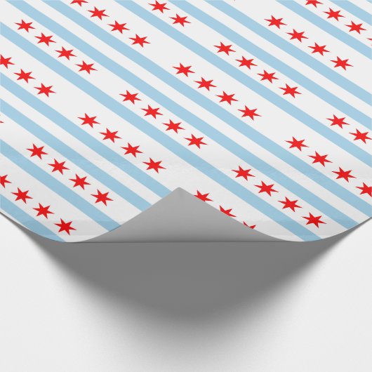 Umschlagpapier mit Flagge von Chicago Geschenkpapier (Ecke)