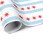 Umschlagpapier mit Flagge von Chicago Geschenkpapier (Rolleneckpunkt)