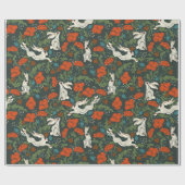 Umschlagpapier mit Hasen in Pappi-Gartenpatter Geschenkpapier (Flach)