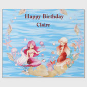 Umschlagpapier mit Mermaids Geschenkpapier (Flach)