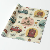 Umschlagpapier mit Reisemuster Geschenkpapier (Ungerollt)