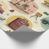 Umschlagpapier mit Reisemuster Geschenkpapier (Ecke)