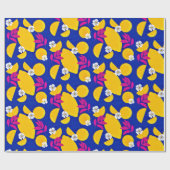 Umschlagpapier mit Zitronen aus Zesty und rosa Blä Geschenkpapier (Flach)