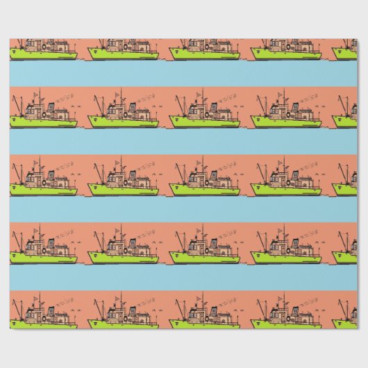 Umschlagpapier, nautisch geschenkpapier (Flach)