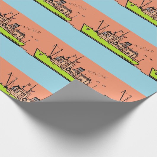 Umschlagpapier, nautisch geschenkpapier (Ecke)