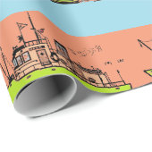 Umschlagpapier, nautisch geschenkpapier (Rolleneckpunkt)