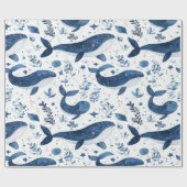 Umschlagpapier, Niedliche Whalegestaltung, Geschen Geschenkpapier (Flach)