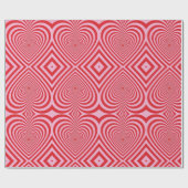 Umschlagpapier - optische Illusionsherzen Geschenkpapier (Flach)
