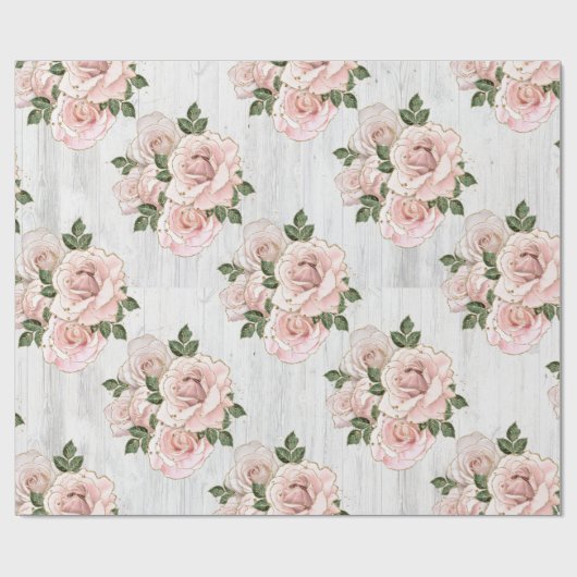 Umschlagpapier Roll 6' Rustikale Rose Geschenkpapier (Flach)