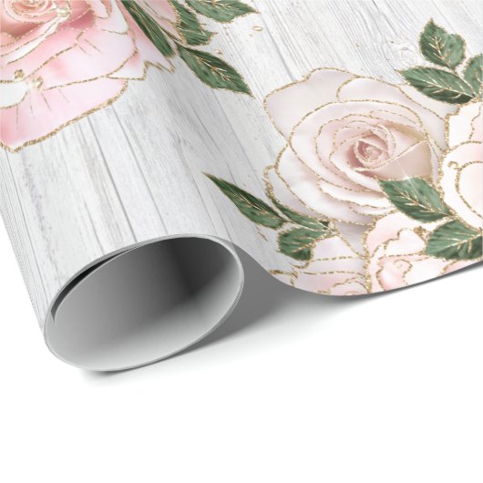 Umschlagpapier Roll 6' Rustikale Rose Geschenkpapier (Rolleneckpunkt)