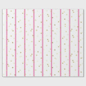 Umschlagpapier - rosa Streifen Gold Polka Punkte Geschenkpapier (Flach)