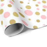 Umschlagpapier - rosa und goldene Polka-Punkte Geschenkpapier<br><div class="desc">Geeignet für jeden Anlass. Sobald Sie Ihre Bestellung erhalten haben,  zögern Sie bitte,  Ihre Rückmeldung darüber verlassen,  zusammen mit Bild's in situ,  danke.</div>