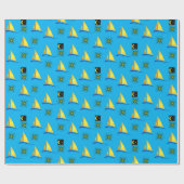 Umschlagpapier Sailboote Geschenkpapier (Flach)