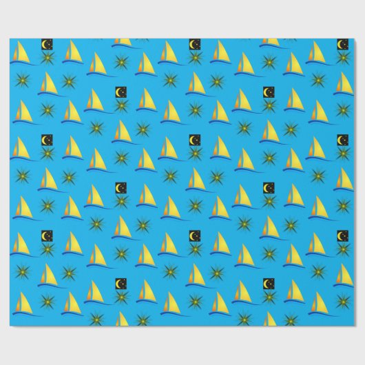 Umschlagpapier Sailboote Geschenkpapier (Flach)