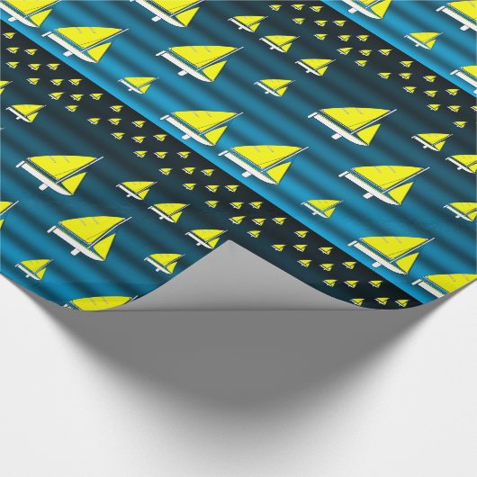 Umschlagpapier Sailboote Geschenkpapier (Ecke)