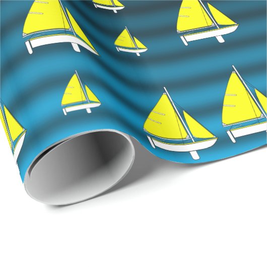Umschlagpapier Sailboote Geschenkpapier (Rolleneckpunkt)