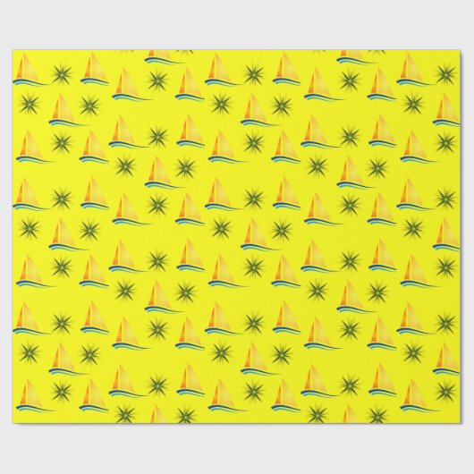 Umschlagpapier Sailboote Geschenkpapier (Flach)