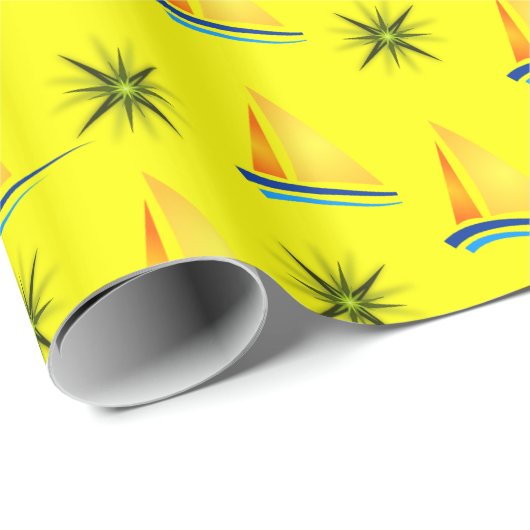 Umschlagpapier Sailboote Geschenkpapier (Rolleneckpunkt)