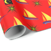 Umschlagpapier Sailboote Geschenkpapier (Rolleneckpunkt)