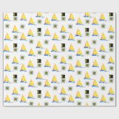 Umschlagpapier Sailboote Geschenkpapier (Flach)