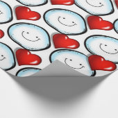 Umschlagpapier Schneeballherzen Geschenkpapier (Ecke)