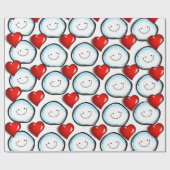 Umschlagpapier Schneeballherzen Geschenkpapier (Flach)