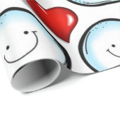 Umschlagpapier Schneeballherzen Geschenkpapier (Rolleneckpunkt)