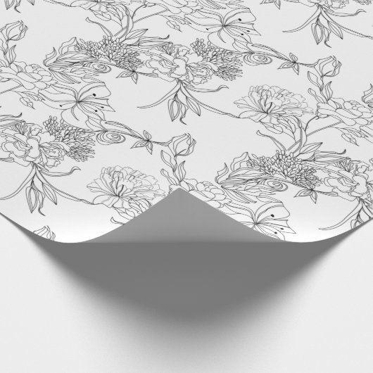 Umschlagpapier - Schwarz-Weiß-Muster Geschenkpapier (Ecke)