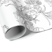 Umschlagpapier - Schwarz-Weiß-Muster Geschenkpapier (Rolleneckpunkt)