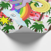 Umschlagpapier Schweine Einhorn Regenbogen Geschenkpapier (Ecke)